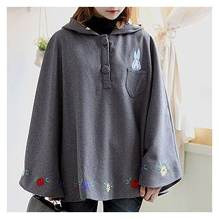 Sechuna Embroidered Hooded Cape