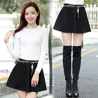 Fashion Street A-Line Skirt with Belt