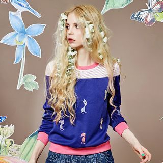 ELF SACK Embroidered Color-Block Pullover
