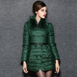 Queen Mulock Furry-Collar Padded Coat
