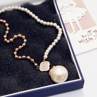 Love Generation Faux-Pearl Short Necklace As Figure - One Size