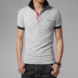 Alvicio Short-Sleeve Anchor Print Polo Shirt