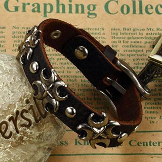 Andante Genuine Leather Studded Bracelet