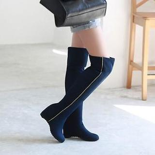 JY Shoes Elastic Over the Knee Wedge Boots