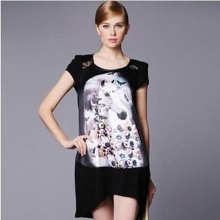 Ovette Short-Sleeve Print Dress