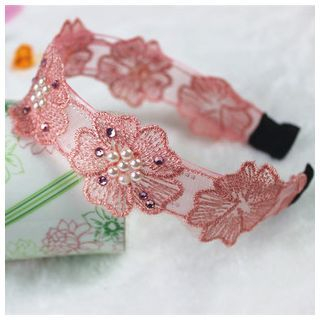 Cassia Flower Embroidered Wide Hair Band