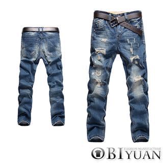 OBI YUAN Distressed Washed Jeans