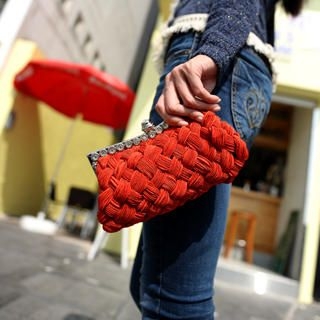 Woven Clutch Red - One Size