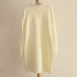 Angel Love Lace Trim Sweater Dress