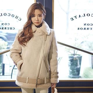 chuu Belted Faux-Shearling Jacket