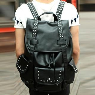 Yiku Studded Faux Leather Backpack
