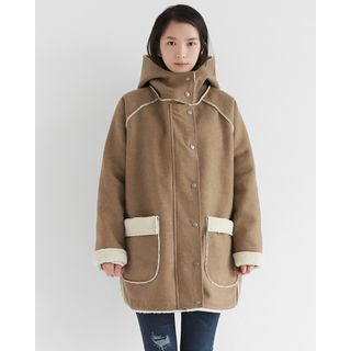 Someday, if Seam-Trim Fleece-Lined Hooded Coat