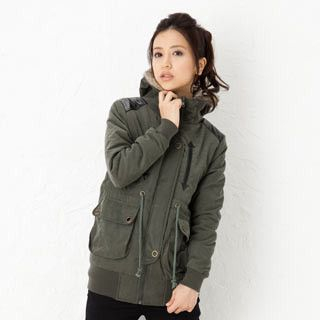 Faux-Fur Trim Hooded Jacket