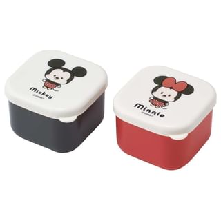 Mickey & Minnie Square Food Storage Boxes 130ml (Set of 2) One Size