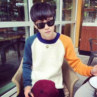 JUN.LEE Color Block Sweater
