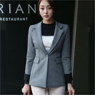 ode' Notched-Lapel Single-Breasted A-Line Jacket