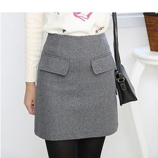 LITI Woolen A-Line Skirt
