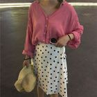 Long-Sleeve V-Neck Blouse от YesStyle.com INT Long-Sleeve V-Neck Blouse от YesStyle.com INT