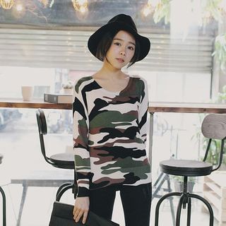 Tokyo Fashion Camouflage Knit Top
