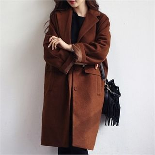 SARAH Notched-Lapel Single-Breasted Coat