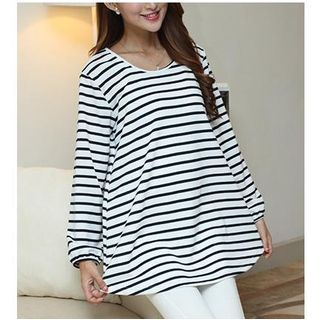 Gaia Maternity Striped Long-Sleeve Top