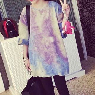 Mooko Tie-dye Fleece-lined Pullover