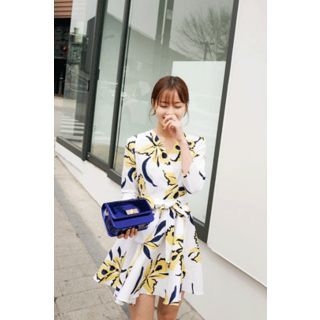 CHERRYKOKO Surplice-Wrap A-Line Linen-Blend Dress