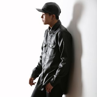 MODSLOOK Faux-Leather Shirt
