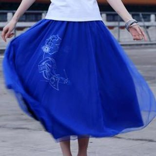 Sayumi Embroidered Maxi Skirt