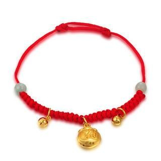 MaBelle 《Affluence Collection》Baby Gift - 24K Gold Fortune Blessing Red Bracelet / Anklet