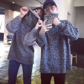 Teezone Turtleneck Matching Couple Sweater