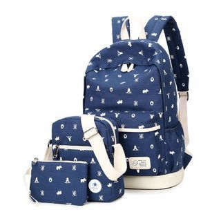 VIVA Set of 3: Print Backpack + Crossbody Bag + Pouch