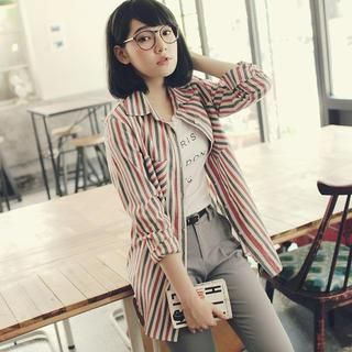 Tokyo Fashion Long-Sleeve Striped Shirt