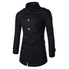 Single Breasted Trench Coat Navy Blue - 3XL от YesStyle.com INT Single Breasted Trench Coat Navy Blue - 3XL от YesStyle.com INT