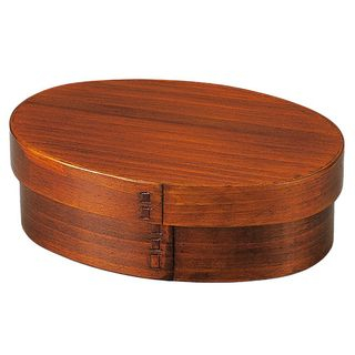 Hakoya Hakoya Oval Wooden One Layer Lunch Box Suriurushi S