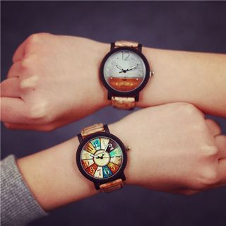 InShop Watches Printed Couple Strap Watch