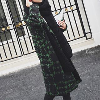 Eva Fashion Houndstooth Woolen Coat