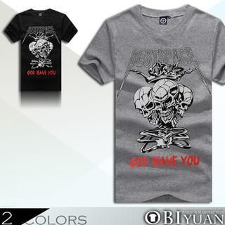 OBI YUAN Skeleton Head Printed T-Shirt