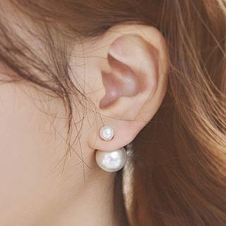 Best Jewellery Double-Sided Faux Pearl Stud Earrings