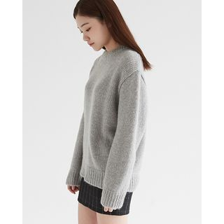 Someday, if Round-Neck Woo Blend Knit Sweater