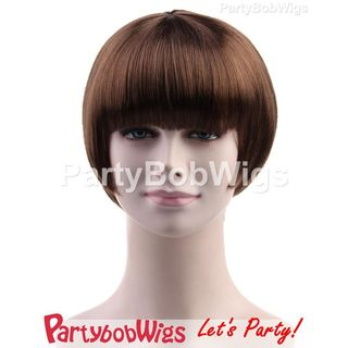 Party Wigs PartyBobWigs - Party Short Bob Wig - Brown Brown - One Size