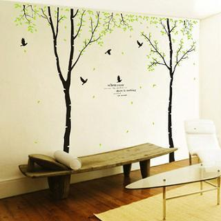 LESIGN Tree Wall Sticker Black and Green - One Size