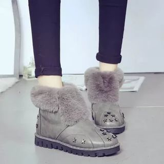 SouthBay Shoes Studded Fleece Lined Short Boots