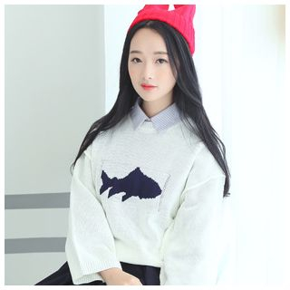 Sens Collection Fish Print Sweater