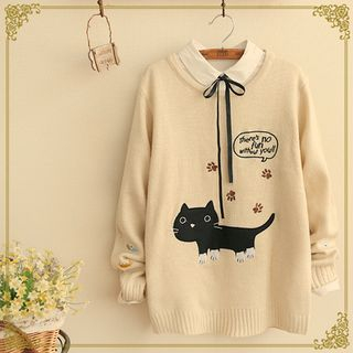 Fairyland Cat Embroidered Sweater
