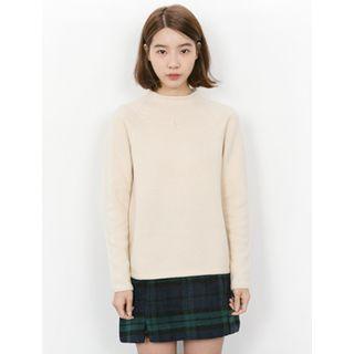 FROMBEGINNING Raglan-Sleeve Pointelle-Knit Top