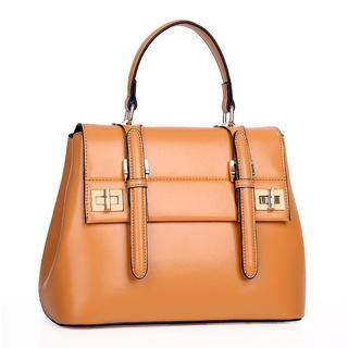 LineShow Faux-Leather Push-Lock Handbag