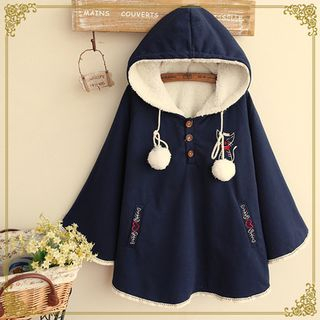Fairyland Cat Embroidered Hooded Cape