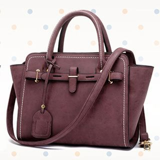 BeiBaoBao Tag-Accent Belted Satchel