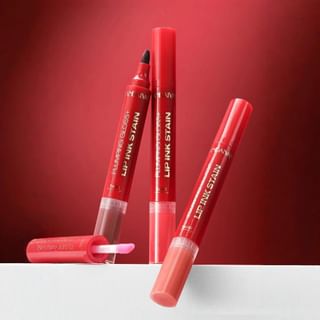 Handaiyan - Dual-Ended Lip Gloss & Lip Liner - 5 Colors 06# - 2Pcs (3Ml + 2.8Ml)